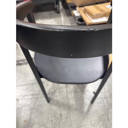 Terra Solid Wood Curved Back Dining Chair Black - Threshold ? designed with Studio McGee: No Assembly, Spot Clean, Arm Chair - with scratches, see the pictures