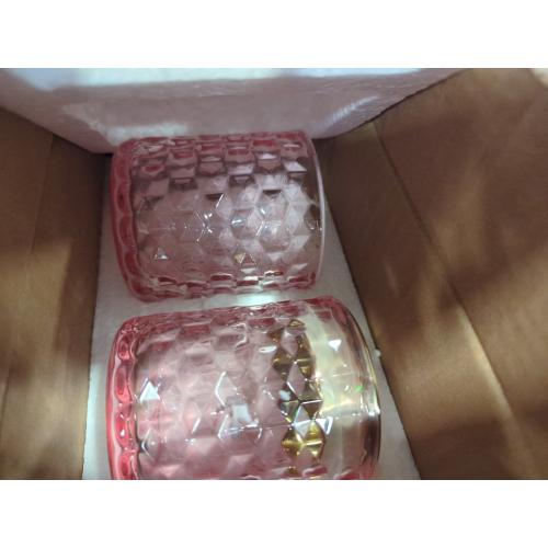 2pcs Color  Pink Toothbrush Holders for Bathrooms, Glass Toothbrush Holder and Bathroom Tumbler Cup Set, Gold Bathroom Tooth Brush Cup Organizer for Brushes,Toothpaste and Razor