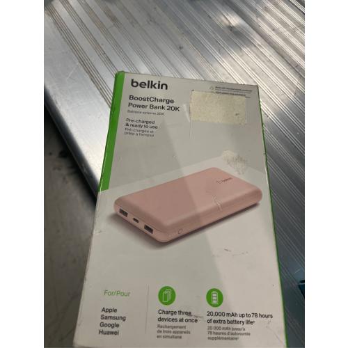 Belkin 20000mAh Power Bank 15W USB-C   2 12W USB-A - Rose Gold