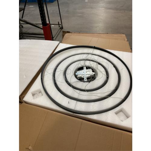 D31.5 3 Rings Modern LED Chandelier Black Dimmable LED Pendant Light with Remote Control Circular Flush Mount High Ceiling Light for Dining Room Living Room Bedroom Foyer(3000K-6500K, H71)