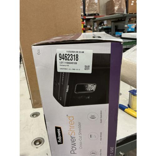 Fellowes Powershred 6ct Cross-Cut Paper Shredder - Black