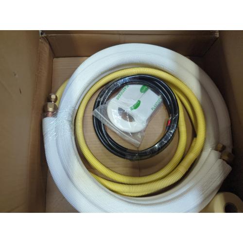 TAUROX 10FT Mini Split Line Set 1/4 & 1/2 O.D Copper Pipes Tubing and 3/8 White Thickened PE Insulation Coil, for Mini Split Air Conditioning or Heating Pump Equipment and HVAC with Flared Nuts.