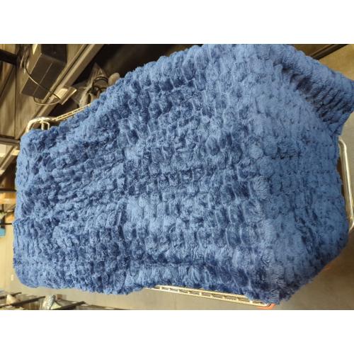 Exclusivo Mezcla Extra Large Fleece Throw Blanket for Couch, 50x70 Inches Stylish Jacquard Soft Throw Blanket, Fuzzy Cozy Lightweight for All Season, Navy Blue