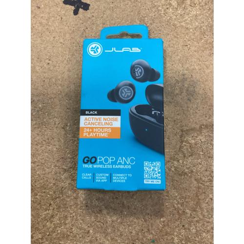 Go Pop Active Noise Cancelling True Wireless Earbuds - Black