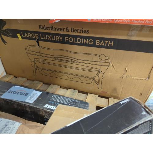 Portable Bathtub for Adult - Large 56'in Foldable Collapsible tub - Ergonomically Designed for the Ultimate Relaxing Soaking Bath. Ideal for Small Spaces - Quick, Effortless Folding Bathtub