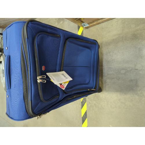 SwissGear Sion Softside Expandable Luggage, Blue, Checked-Large 29-Inch