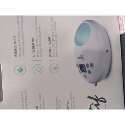 White Motif Medical Luna Double Electric Pump for Breastfeeding - Portable Pump Breastfeeding w/Battery - Hospital Grade Pump w/LED Light - Hands-Free Breast Pump, Quiet Motor Baby Breast Pump