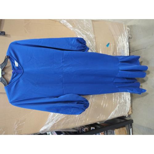 Women's 3XL Sexy V Neck Mermaid Fishtail Dress Elegant Lantern Long Sleeve Solid Color High Waist Bodycon Maxi Dress