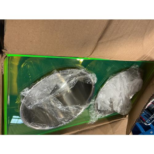 Raised Dog Bowl Stand Large Acrylic Dog Water Bowl Elevated Pet Feeder with Double Big Stainless Bowls for Large Medium Pets, Neon Green