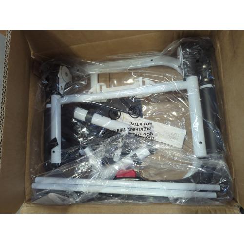 WHITE Bed Rails for Elderly Adults Safety with Foldable Non-Slip Handle, Adjustable Bed Assist Rails for Seniors, Handicap, Disable, Bed Assist Handle with Motion Light, Storage Pocket, White/Black