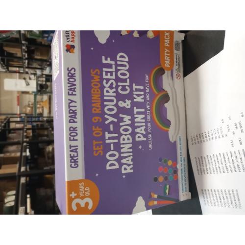 Rainbow Painting Set for Kids 9 Pcs - Bulk Stockings & Birthday Goodie Bag Stuffer - Kids Party Favors Toy Return Gifts - Pinata Stuffers - Classroom Treasure Box Carnival Prizes