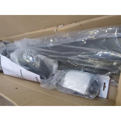 Muzata Size  10-15FT Modular Black Cable Railing Kit 36 Inch 3 Stair Post Kit Complete Set Cable Railing System for Stairs Length Adjustable Easy DIY with Paper User Guide (No Handrail) RWS1 BA4S