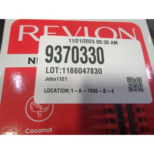 Color red and black REVLON New and Improved SmoothStay Coconut Oil-Infused Heated Hair Styling Brush | 1” Barrel for Voluminous, Shiny Results (Black/Red)