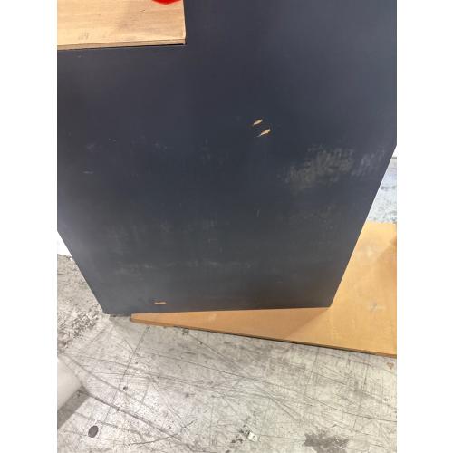 Farmhouse Accent Chest with Carved Door and 5-Drawers, Vintage Storage Cabinet Modern Dresser for Living Room, Entryway, Hallway, Multi-Drawer Organizer, Natural and Deep Blue. ( Damage see the pictures)