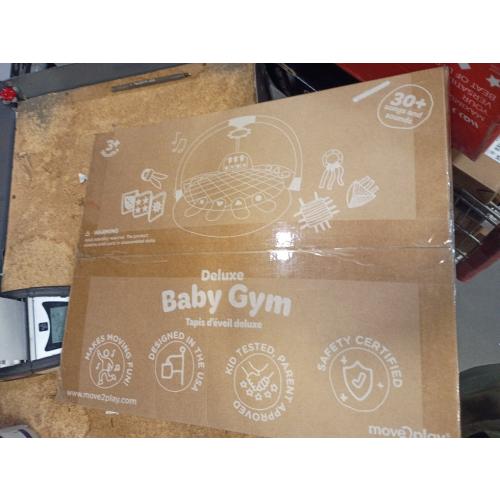 Fisher-Price Wood Baby Playmat Lay & Play Deluxe Activity Gym with Wooden Frame & Tummy Time Sensory Toys for Newborns 0  Months (Amazon Exclusive)