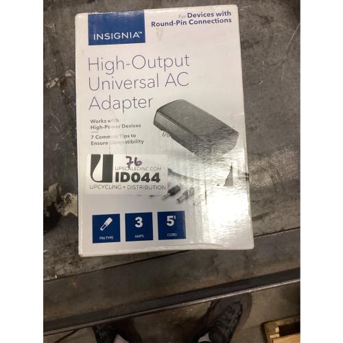 Insignia™ - 3,000 MA 5’ Universal AC Adapter for High-Output Devices - Black