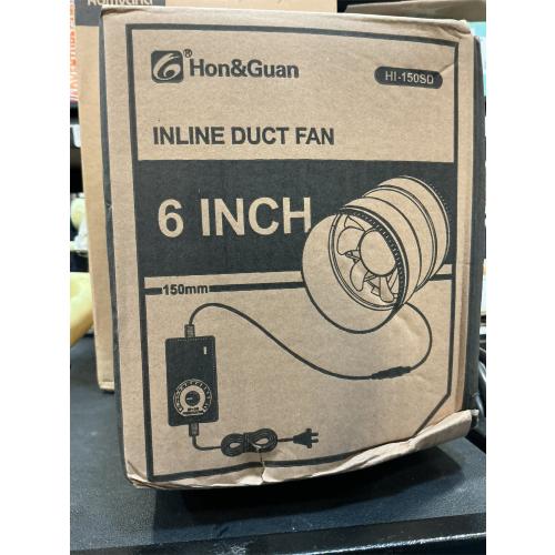 Hon&Guan 6 Inch Inline Booster Duct Fan with Speed Controller - 345 CFM Airflow with 19.2W Ultra-Low Power and Low Noise
