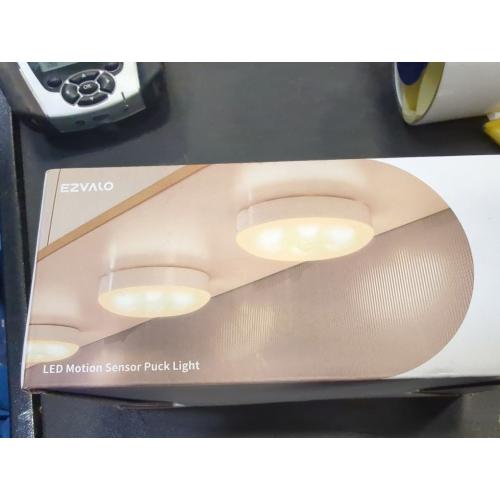 6 Pack White EZVALO 6-Pack Under Cabinet Lighting, Rechargeable Motion Sensor Puck Lights with Remote, 3 Color Temps &12 RGB Colors, Magnetic Stick on Light, Dimmable Under Counter Lights for Kitchen, Shelf, Stair