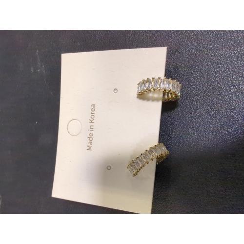 Earrings Cubic Zirconia Single Row Stone Hoop Earrings Women's Party Jewelry Earrings
