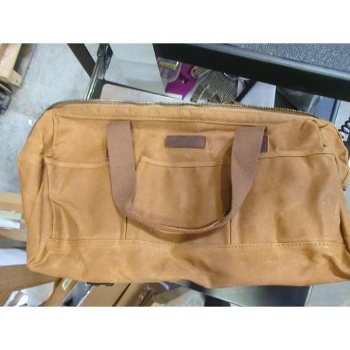 Canvas Tool Bag, 18-Inch, 12-Pocket Storage Organizer with Soft Handle, Large Zipper (Army Green)