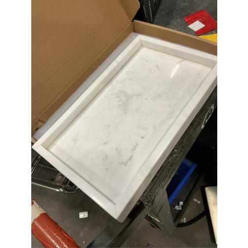 Natural Marble Vanity Bathroom Tray, 10 x 6.1 x 0.9 Not Plastic, Real Stone Home Decor Tray for Bathroom,Countertop,Kitchen, Sink Storage Holder Organizer for Soap Candles Perfume