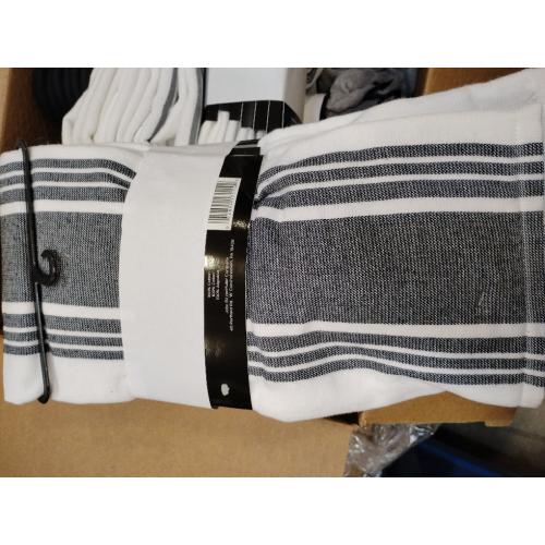 ALL-CLAD STRIPED DUAL KITCHEN TOWEL IN BLACK - SET OF 6