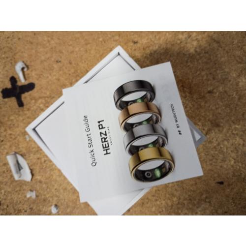 Herz P1 Smart Ring for Women & Men - (Size 6) 24/7 Health Metrics Fitness Ring, Tracks 20  Biometrics, 6 Day Battery Life, Waterproof Stainless Steel, Free APP for iOS Android, No Subscription