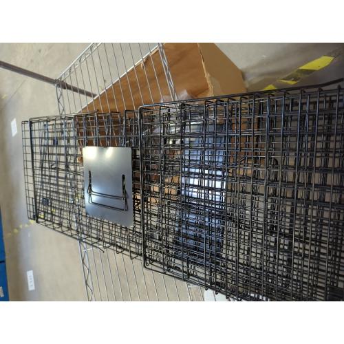 Heavy Duty Live Trap 37x13x14.5 Inch Steel Collapsible with Humane Trap Release Door for Stray Cats, Raccoons, Skunks, Groundhogs, Armadillos and Other Live Animals.