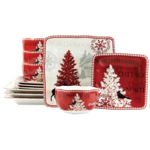222 FifthNorthwood Cottage 12-piece Dinnerware Set
