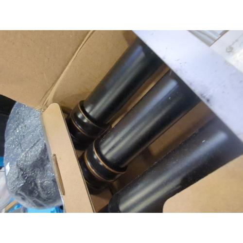 Black Bay Window Curtain Rod, HOTOZON 1 Inch Curtain Rods for Bay Windows 36-72 Inch(Center Rod), 20-36 Inch Side Rods for Windows, Heavy Duty Decorative Drapery Rod with End Cap Finials