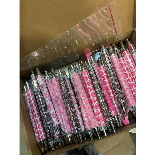 150 Pcs Pink Ribbon Pens Bulk Breast Cancer Awareness Holiday Novelty Pens 0.5 mm Retractable Black Ink Decorative for Office School Party Favor Supplies Women Gift