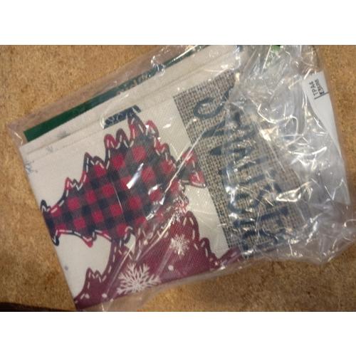 Artoid Mode Red Pine Trees Merry Christmas Table Runner, Winter Xmas Holiday Kitchen Dining Table Decoration for Home Party Decor 13x72 Inch
