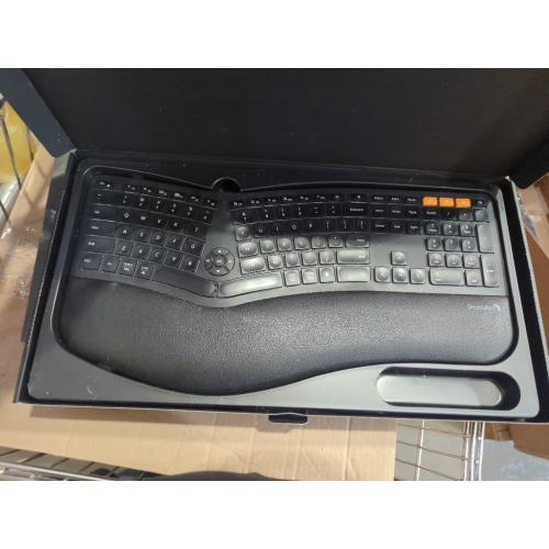 ProtoArc Backlit Bluetooth Ergonomic Keyboard, EK01 Plus Full Size Wireless Split Keyboard with Dual Bluetooth and USB, Cushioned Wrist Rest, Rechargeable, Compatible with Windows/Mac/Android, Black
