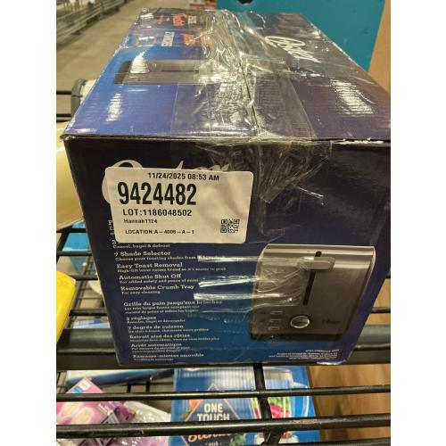 Oster 2-Slice Toaster with Extra Wide Slots, Bagel Toaster, Stainless Steel