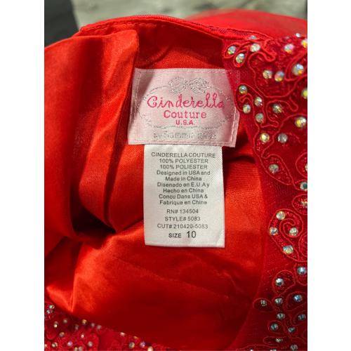 Cinderella Couture USA Stone Tulle Party Dress with Halter Lace.(Size 10).