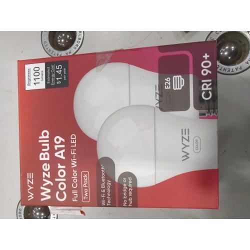 75-Watt Equivalent A19 Smart LED Color Light Bulb With 16 Million Colors and App Control (2-Pack)