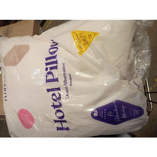 FluffCo Zen Fluff Pillows - Down Alternative - Standard/Queen Bed Pillow for Sleeping Made in USA - Luxury Hotel-Quality Pillow - 100% Cotton, 300 Thread Count (Soft Queen Size 1 Pack)