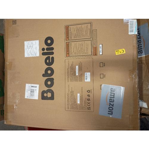 Babelio 29-48 Metal Baby Gate with Brown Wood Pattern, Auto Close Dog Gate PressGuard P7 for The House, Stairs and Doorways, Pressure Mounted Pet Gate with Door, Safety Gate for Child and Pets