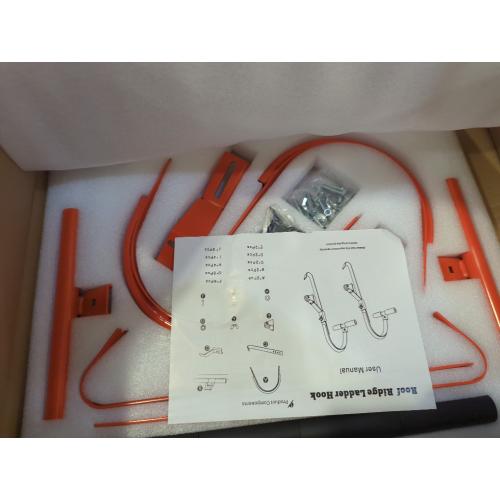 2 Pack Heavy Duty Steel Ladder Hooks for Roof with Wheel & Rubber Grip T-Bar - 500 lbs Weight Capacity, Compatible with Little Giant, Extension Ladders, Easy Access Steep Roofs