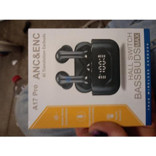 A17 Pro 3 in 1 Real Time Translator Earbuds, 144 Languages, Wireless Bluetooth, Black