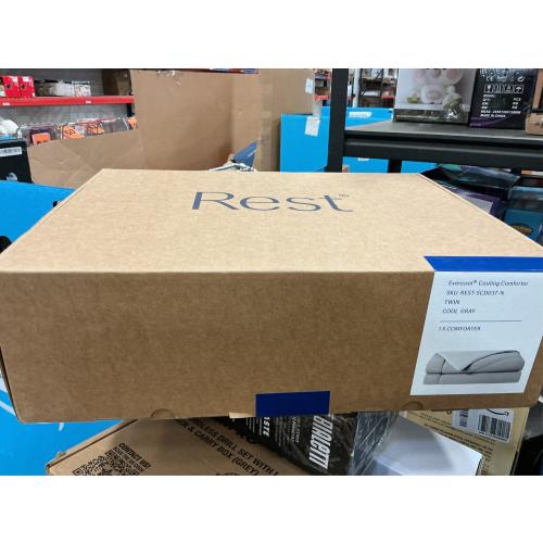 REST® Evercool® Cooling Comforter, Twin/Twin XL, Blanket for Hot Sleepers, All Season Bedding to Keep Cool for Night Sweats, Breathable Lightweight Blanket, 68x90 Inches, Cool Gray