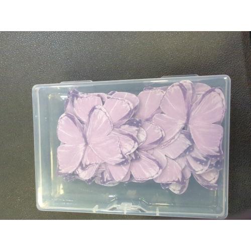 GEORLD Edible Wafer Paper Butterflies Set of 48 Purple Cake Decorations, Cupcake Topper