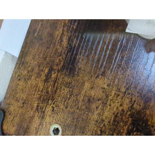 VASAGLE Bar Table, Narrow Long Kitchen Dining Table, Sturdy Metal Frame, Industrial, 15.7 x 39.4 x 35.4 Inches, Rustic Brown and Ink Black ULBT10X