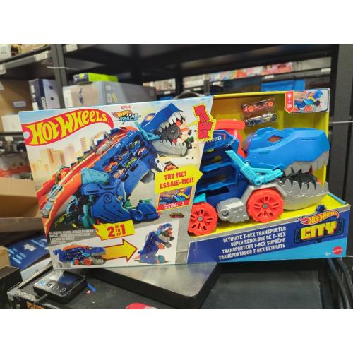 Mattel Hot Wheels T-Rex with Race Track City Ultimate Hauler