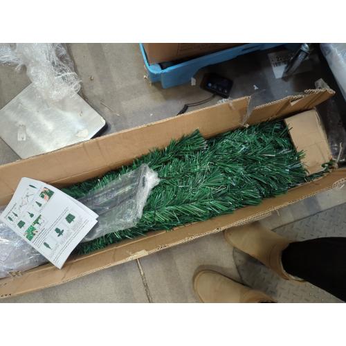 Juegoal 7 ft Pre-Lit Optical Fiber Christmas Artificial Tree, with LED RGB Color Changing Led Lights, Snowflakes and Top Star, Festive Party Holiday Fake Multicolor Xmas Tree with Sturdy Metal Legs