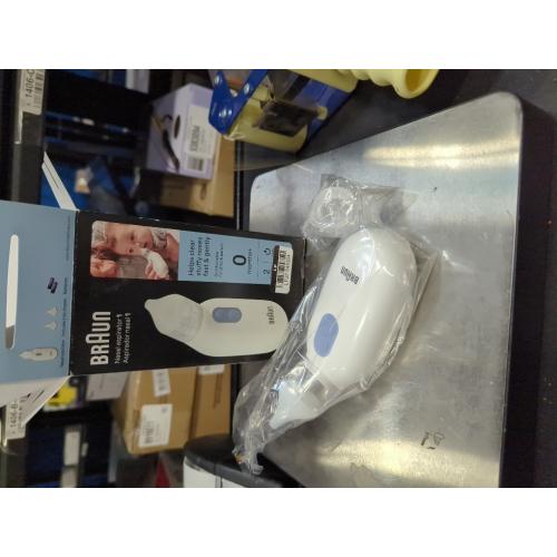 Braun Electric Nasal Aspirator - Mucus Remover, Blocked Nose Relief for Newborn, Baby and Toddler, Electric Suction Power, 2 Suction Levels, 2 Nose Tip Sizes, Dishwasher Safe, FSA and HSA Eligible