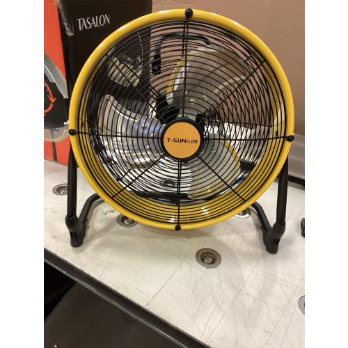 16 Battery Operated Floor Fan for Dewalt 20V Max Battery, Portable Fan with AC Adapter and USB Output, Metal Industrial High Velocity, Stepless Speed Cordless Fan for Jobsite Garage Camping Emergency