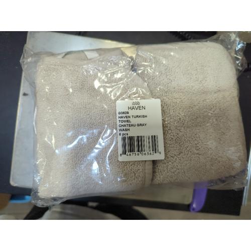 Haven Turkish Cotton 6pc Washcloth in Chateau Grey