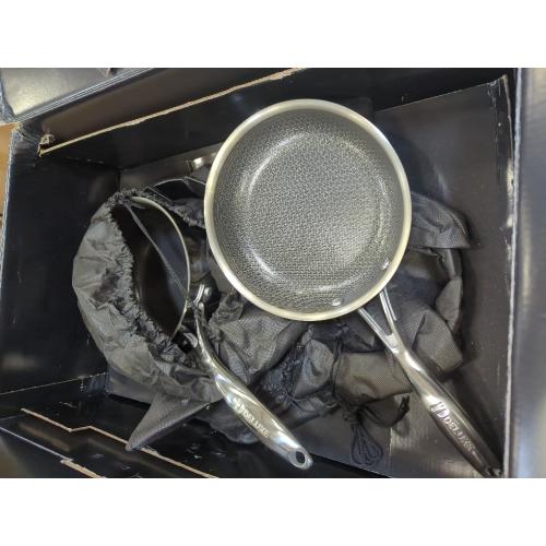 Deluxe 13 Piece Hybrid Ceramic Nonstick Stainless Steel Cookware Set-5 Piece Frying Pan Set, 6 PC Pot Set, 3.7QT Deep Sauté Pan&Lid, Induction Ready, Stay Cool, PFOA Free Compatible with All Cooktops