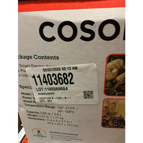 Cosori Smart Gooseneck Kettle - Light Gray: 0.7L Stainless Steel Electric Water & Tea Kettle, 1200W, Hand Wash